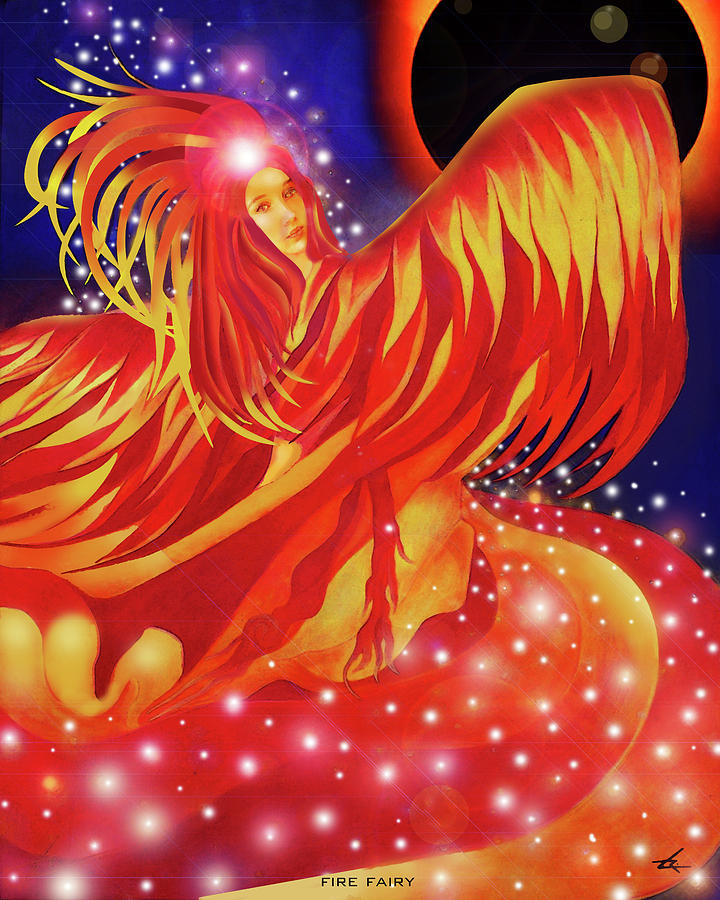 Fire Mixed Media - Fire Fairy by Larry Rice Fire Mixed Media - Fire Fairy by Larry Rice