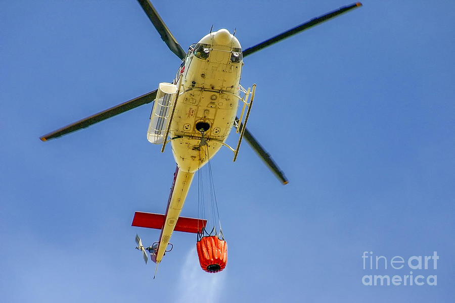 Mountain Photograph - Fire fighting helicopter by Patricia Hofmeester