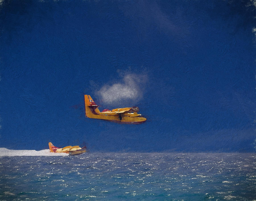 Fire Fighting Planes Digital Art by Roy Pedersen