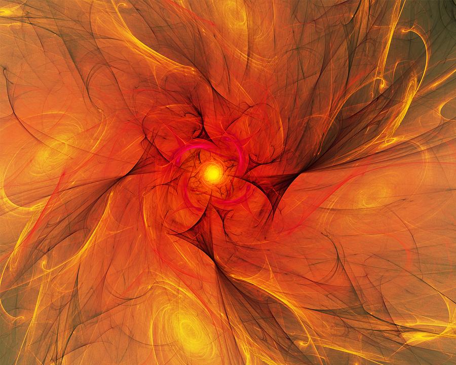 Fire Flower Digital Art by David Lane