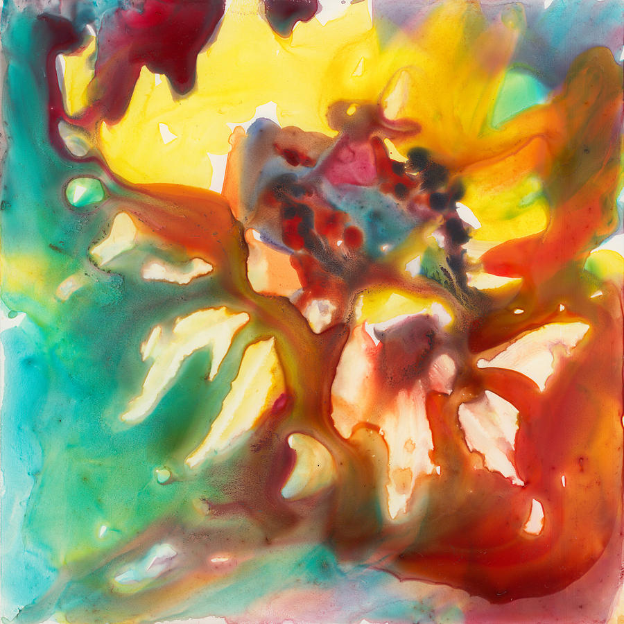 Sunflower Painting - Fire Flower by Yevgenia Watts