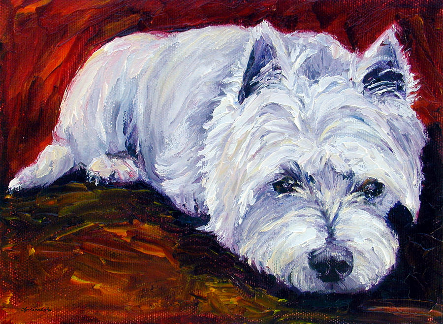 Dog Painting - Fire Glow - West Highland White Terrier by Lyn Cook