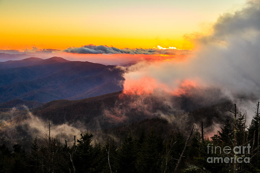 Fire in the Clouds at Sunset Photograph by Terri Morris