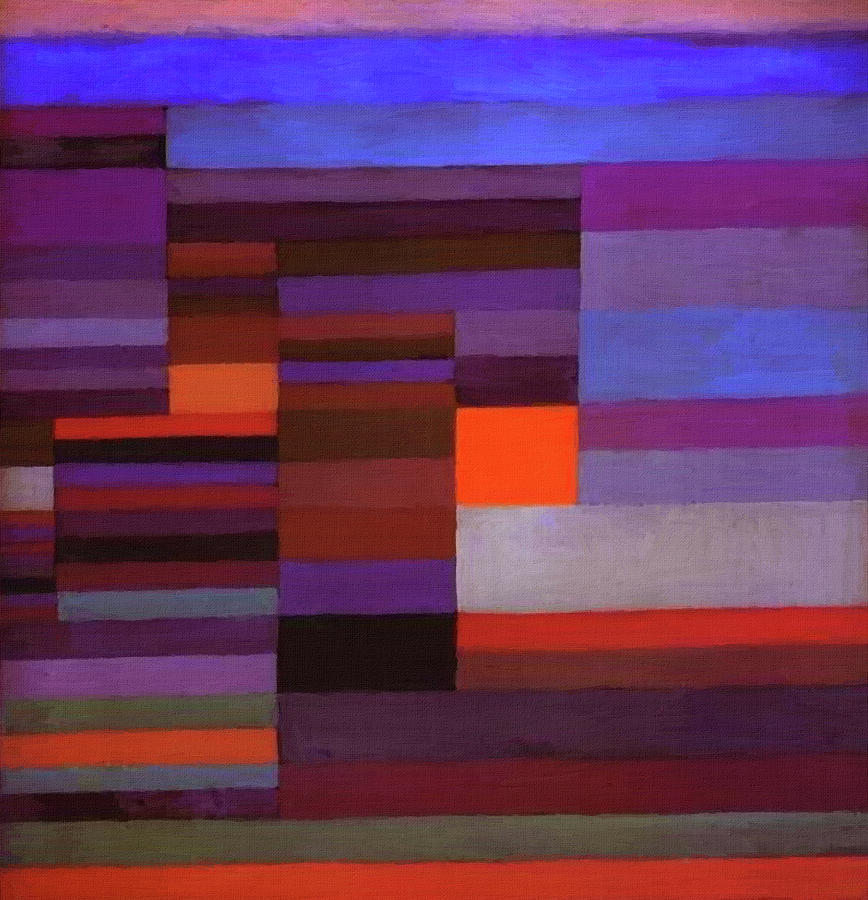 Fire In The Evening Painting by Paul Klee