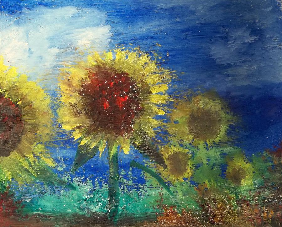 Flower Painting - Fire in the Field by J Bauer