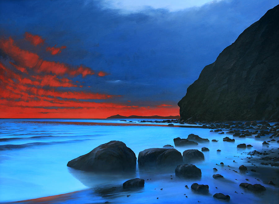 Fire in the Sky Dana Point Painting by Cliff Wassmann