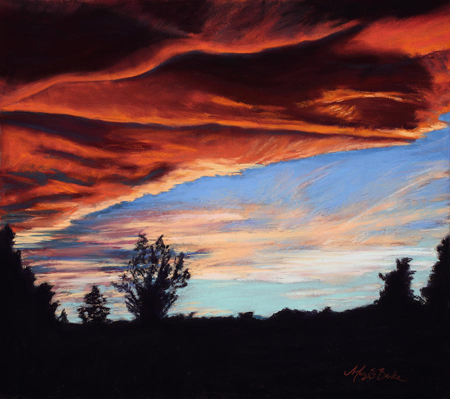 Fire in the Sky Painting by Mary Benke
