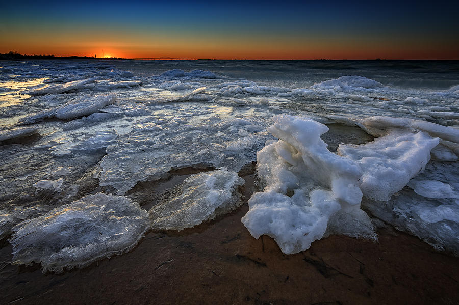 Sunset Photograph - Fire Island Icy Shores by Rick Berk