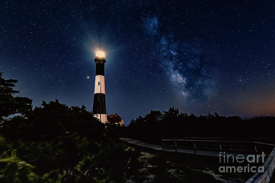 Fire Island Lighthouse and the Milkyway Photograph by Alissa Beth Photography