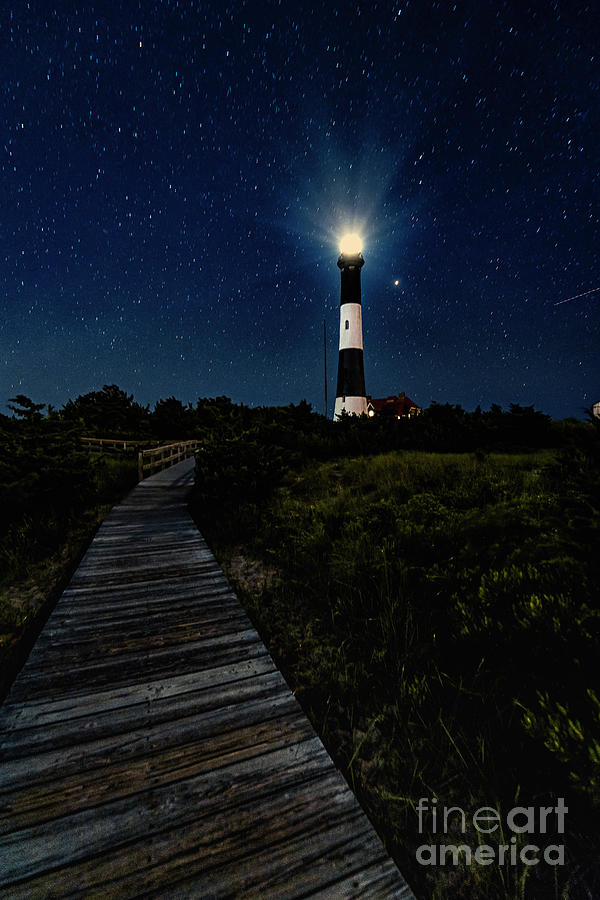 Fire Island Lighthouse Path at Night Photograph by Alissa Beth Photography