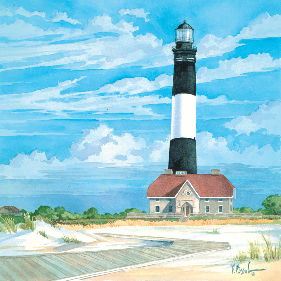 Lighthouse Painting - Fire Island Lighthouse by Paul Brent
