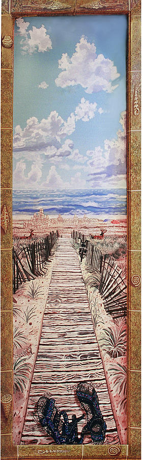 Fire Island walkway To The Beach Painting by Bonnie Siracusa