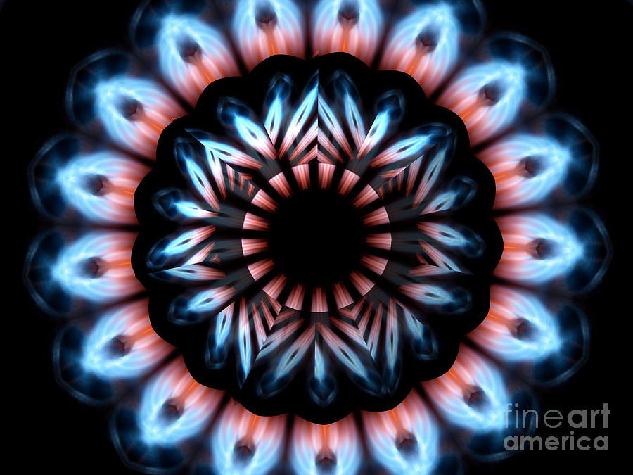 Fire Kaleidoscope Mandala Under Star Shaped Glass 2 Photograph by Rose Santuci-Sofranko