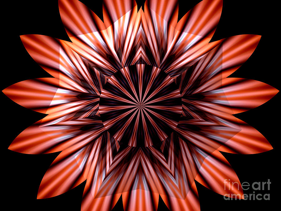 Fire Kaleidoscope Mandala Under Star Shaped Glass Photograph by Rose Santuci-Sofranko