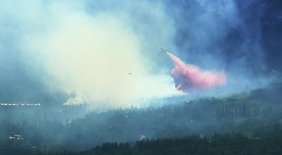 Fire On Buffalo Mountain  Photograph by Brian Gustafson