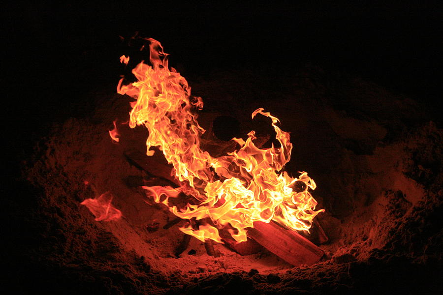 Fire on the Beach Photograph by Christopher J Kirby