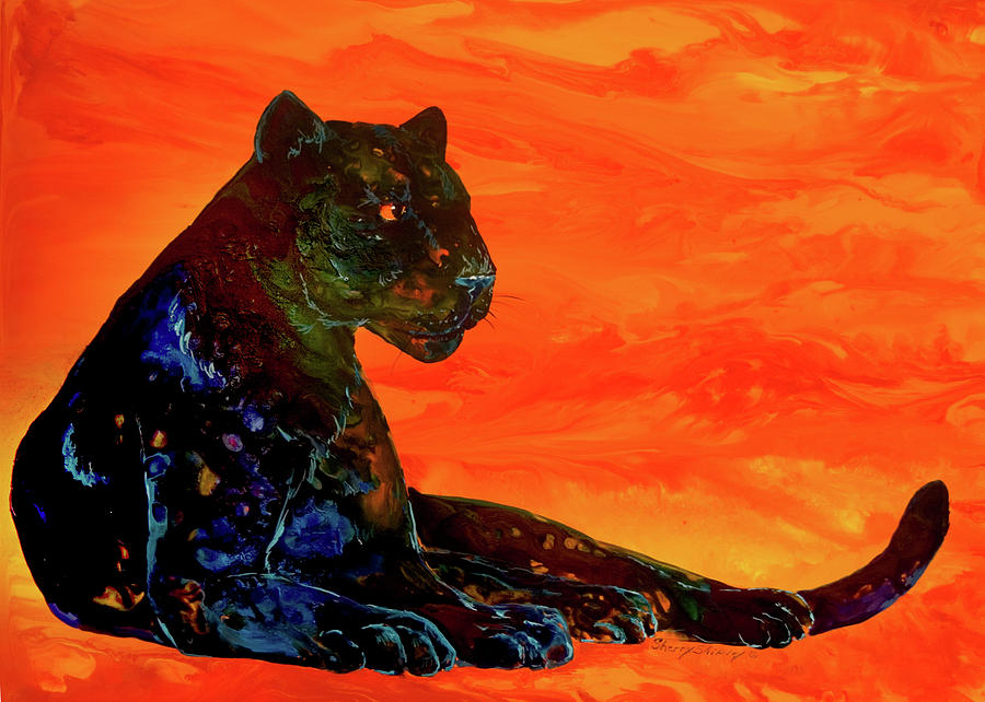 Fire Panther Painting by Sherry Shipley