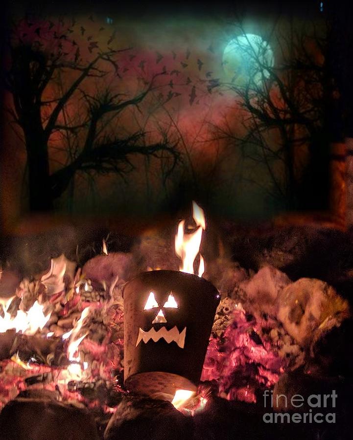 Fire Pit Halloween Pumpkin Painting by Follow Themoonart Fire Pit Halloween Pumpkin Painting by Follow Themoonart