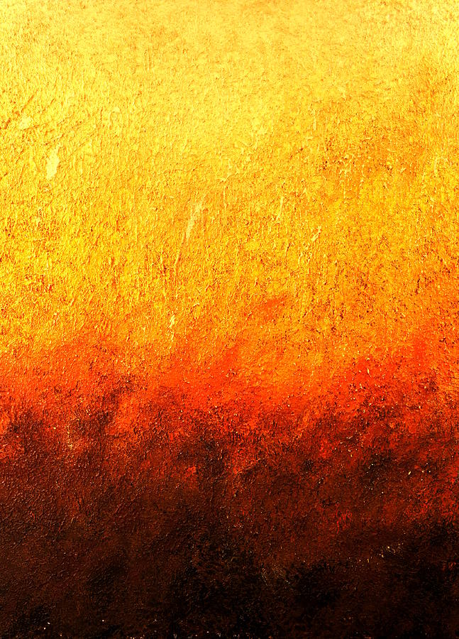 Abstract Painting - Fire Rain by Giro  Tavitian