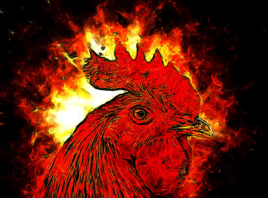 Fire Rooster Digital Art By Anton Kalinichev 1940