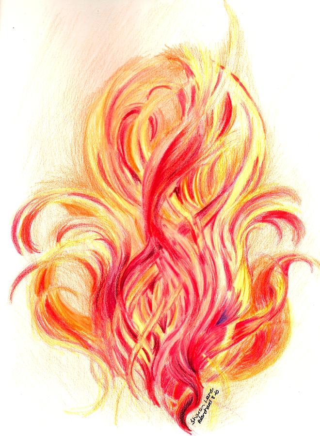 realistic fire drawing color