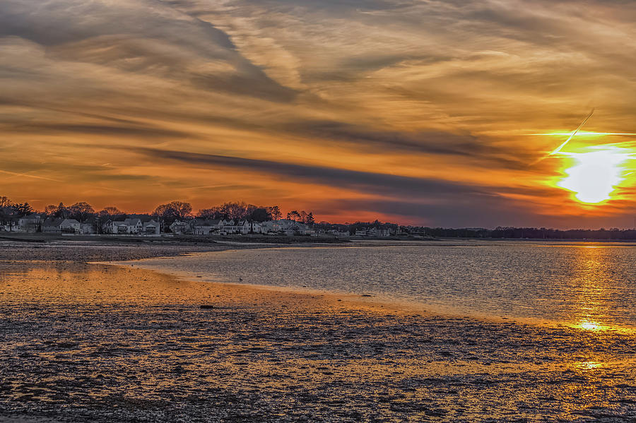 Fire Sky over Quincy Bay Photograph by Brian MacLean