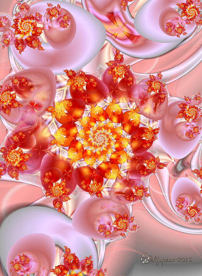 Abstract Digital Art - Fire Spiral by Peggi Wolfe Abstract Digital Art - Fire Spiral by Peggi Wolfe