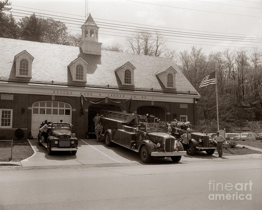 Fire Station, C.1950-60s Photograph by H. Armstrong Roberts/ClassicStock