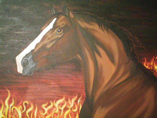 Horse Painting - Fire Steed by Alexa Humphreys