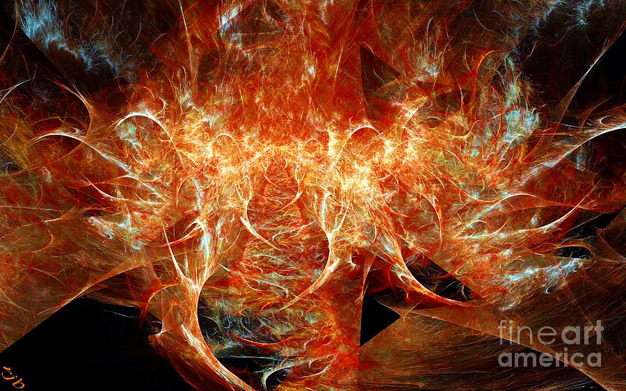 Abstract Digital Art - Fire Storm by Ronald Bissett
