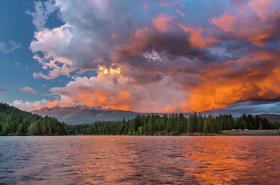 Fire Sunset over Shasta Photograph by Greg Nyquist