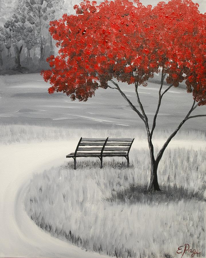 Fire Tree Painting by Emily Page