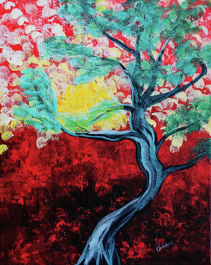 Fire Tree Painting by Jessie Adelmann