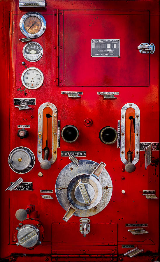 Firetruck Auxiliary Pump Controls Photograph