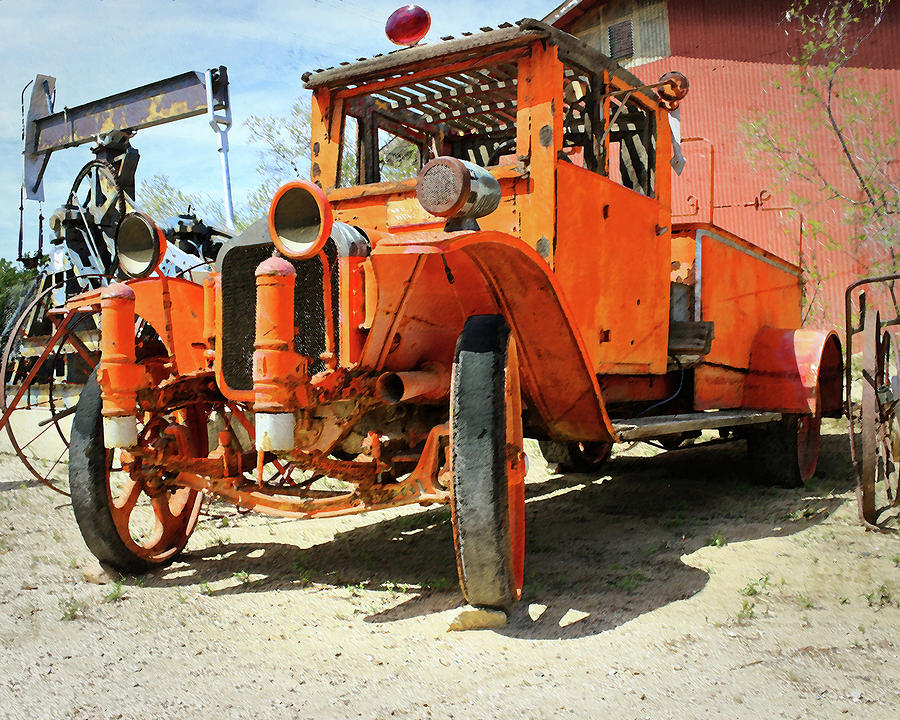 Fire Truck in Taft CA Photograph by Timothy Bulone