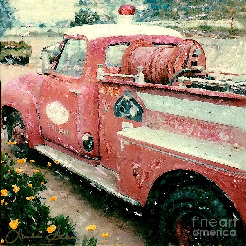 Truck Photograph - Fire Truck by Linda Scharck