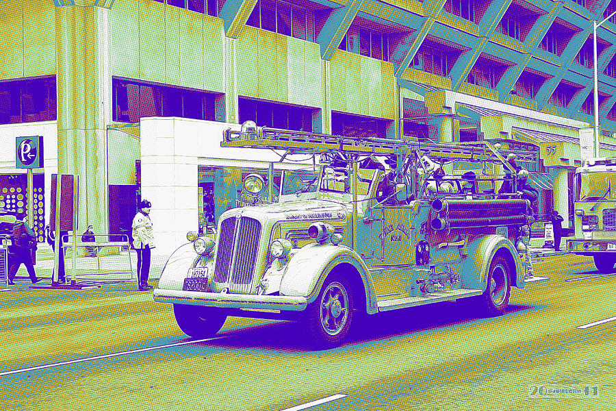  Fire  Truck  Digital Art  by Lora Battle