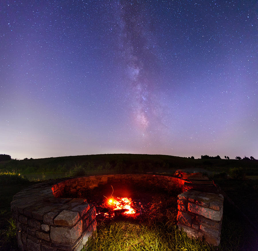 Fire under stars Photograph by Alexey Stiop