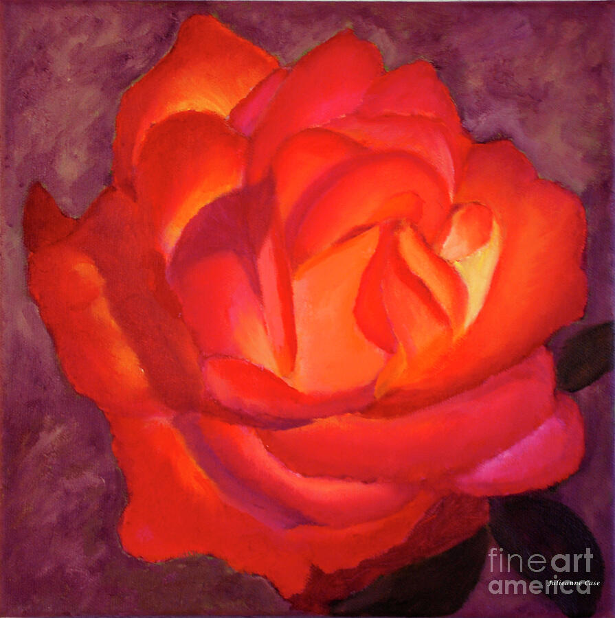 Rose Painting - Fire Within by Julieanne Case