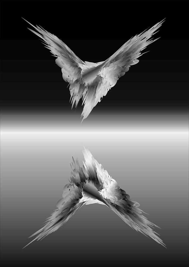 Firebird in Black and White Digital Art by Peter Antos - Pixels