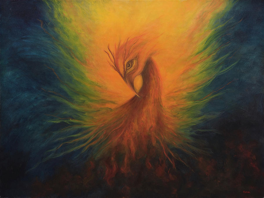 Phoenix Painting - Firebird by Marina Petro