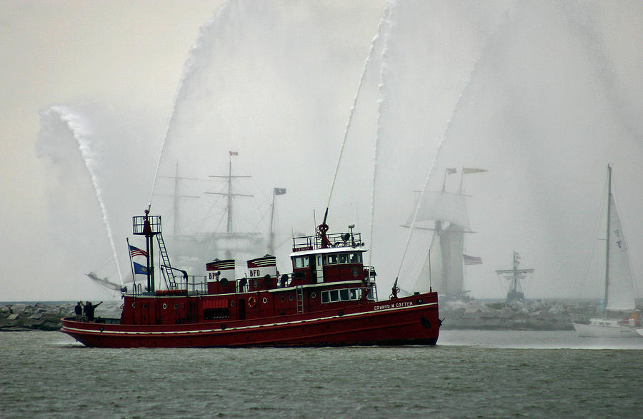 Fireboat Photograph - Fireboat Display by Brian M Lumley