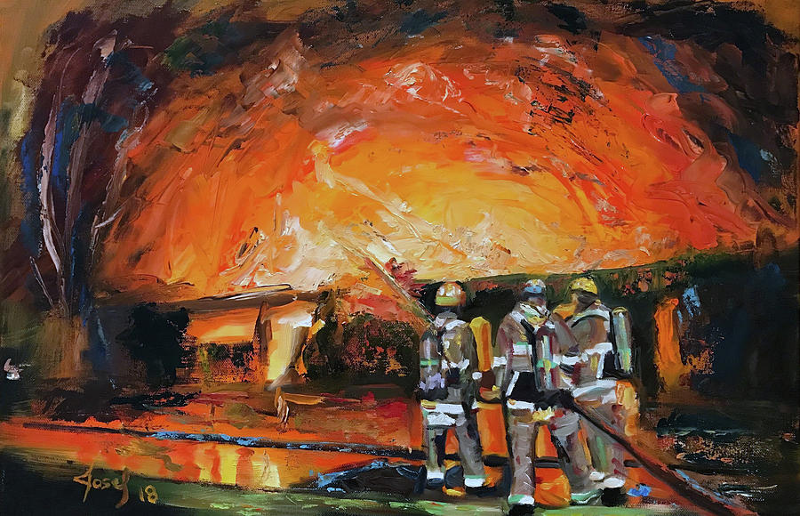 Firefighters Come First Painting by Josef Kelly