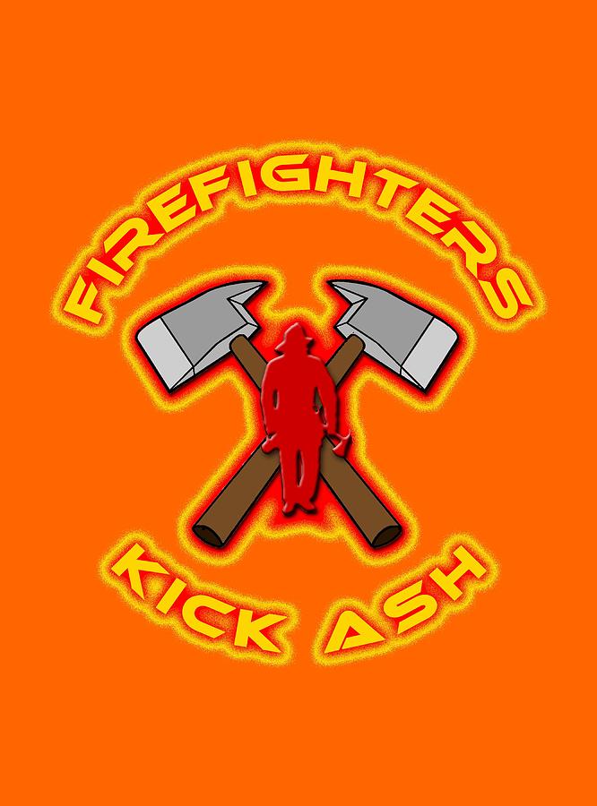 Firefighters Digital Art - Firefighters Kick Ash by David G Paul