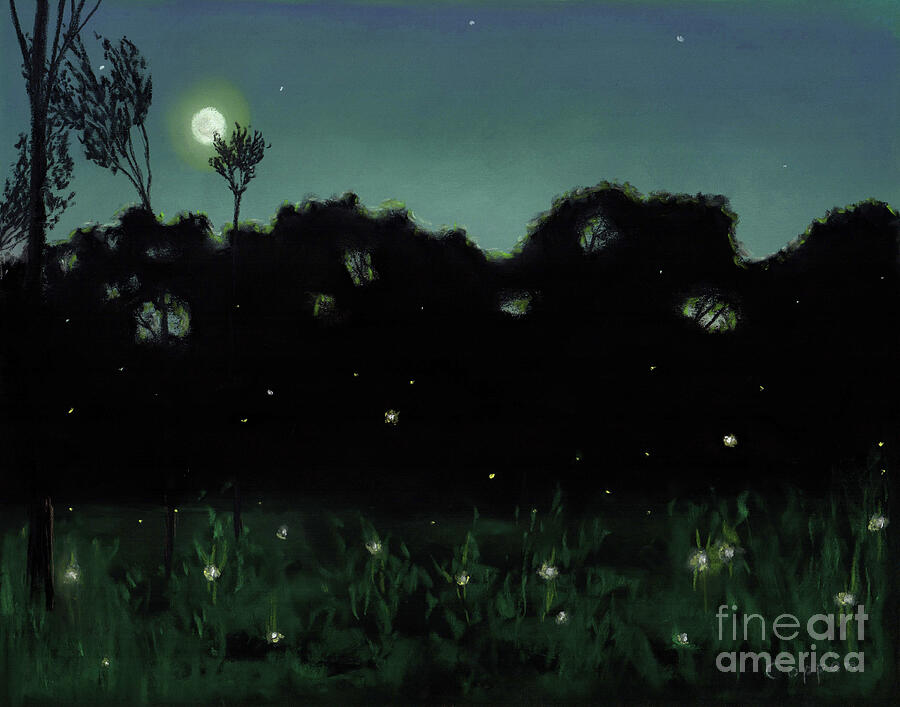 Fireflies and the Moon Pastel by Robert Coppen