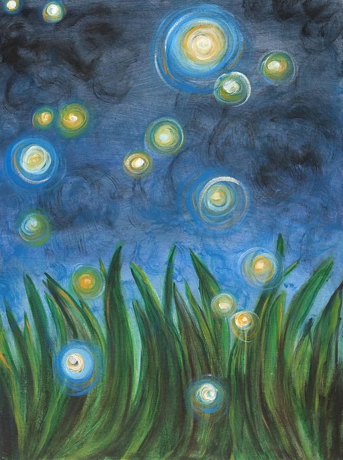 Fireflies Painting - Fireflies by Kristen Fagan