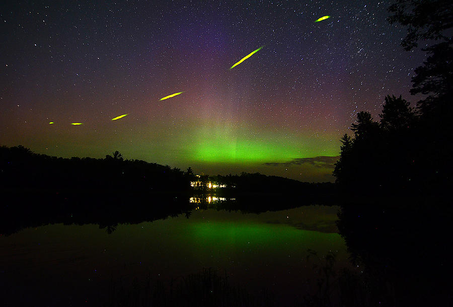 Firefly and Northern Lights Photograph by Jeff Rennicke - Fine Art America