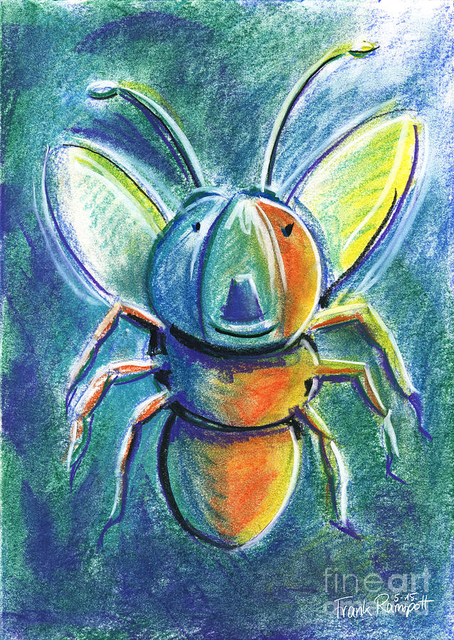 Insects Pastel - Firefly For Children Pastel Chalk Drawing by Frank Ramspott