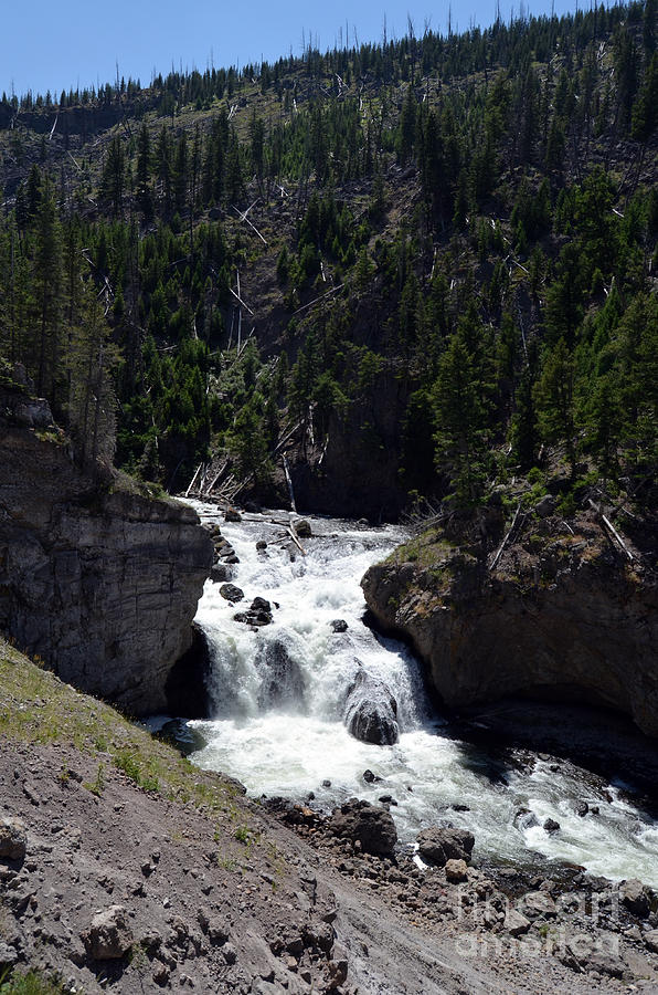 Firehole Falls Landscape Firehole River in Yellowstone National Park Photograph by Shawn OBrien