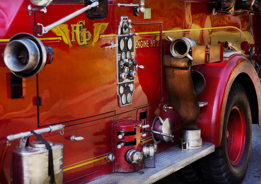 Vintage Photograph - Fireman - Engine no 2  by Mike Savad